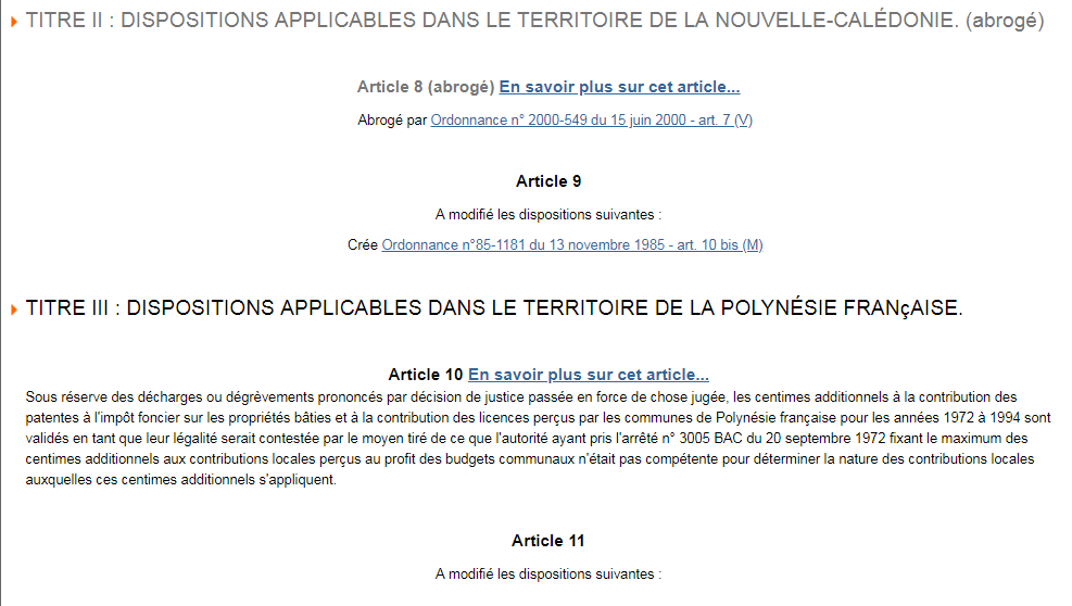 Loi française : sera-t-il bientôt facile de comprendre ce qui est applicable en Polynésie ? 