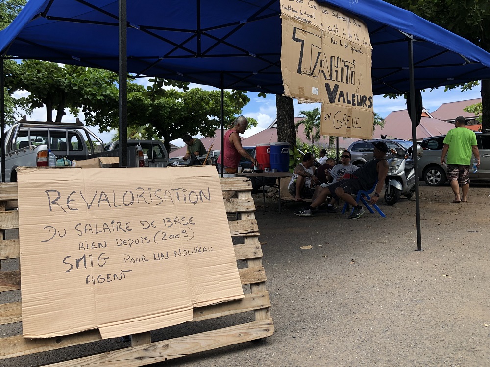 "Nous allons voir avec la centrale syndicale de A Tia i Mua si on est autorisé à mettre en place des barrages sur le site", a indiqué un délégué syndical.