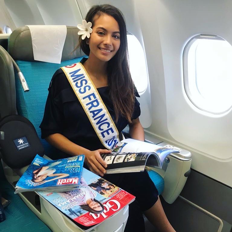 Miss France dans l'avion pour le fenua