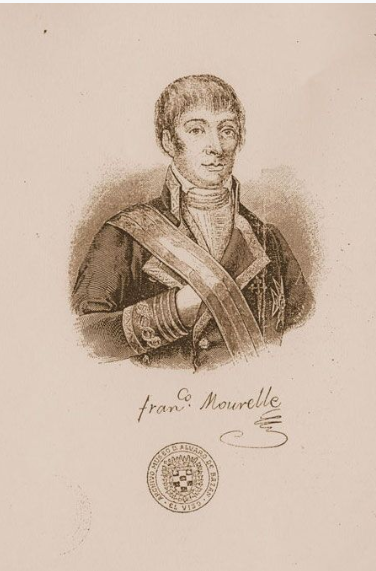 Un des rares portrais de Francisco A Mourelle de la Rua, publié avec sa première biographie.