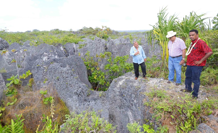 Le gouvernement s’est rendu en juillet 2017 sur l’atoll de Makatea afin de faire le point sur le projet d’extraction de phosphate porté par Colin Randall.