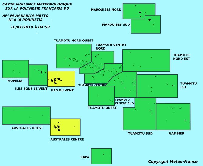 Les fortes pluies persistent sur les îles du vent et le centre des Australes