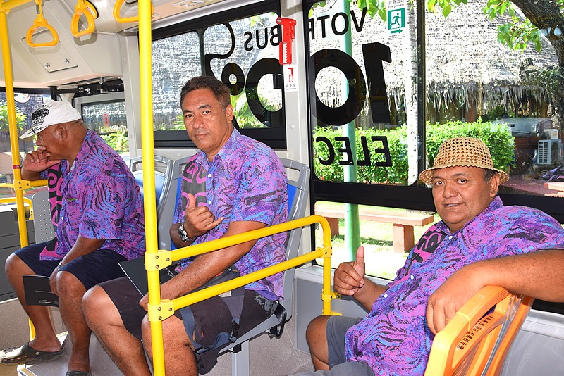 Les chauffeurs de bus de Faa'a ont apprécié la journée test à bord de ce bijou 100 % électrique.