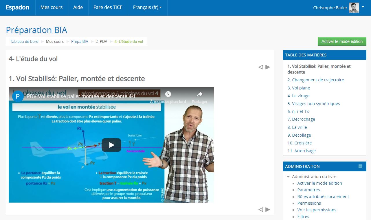 La formation "préparation au Brevet d'Initiation Aéronautique" a été la première mise en ligne. Quatre autres formations vont suivre, et non des moindres.