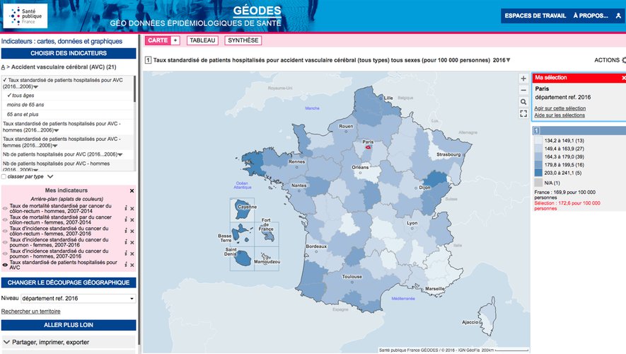 Données de santé: des cartes régionales disponibles sur un nouveau site officiel