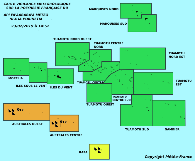 Vigilance orange aux Australes