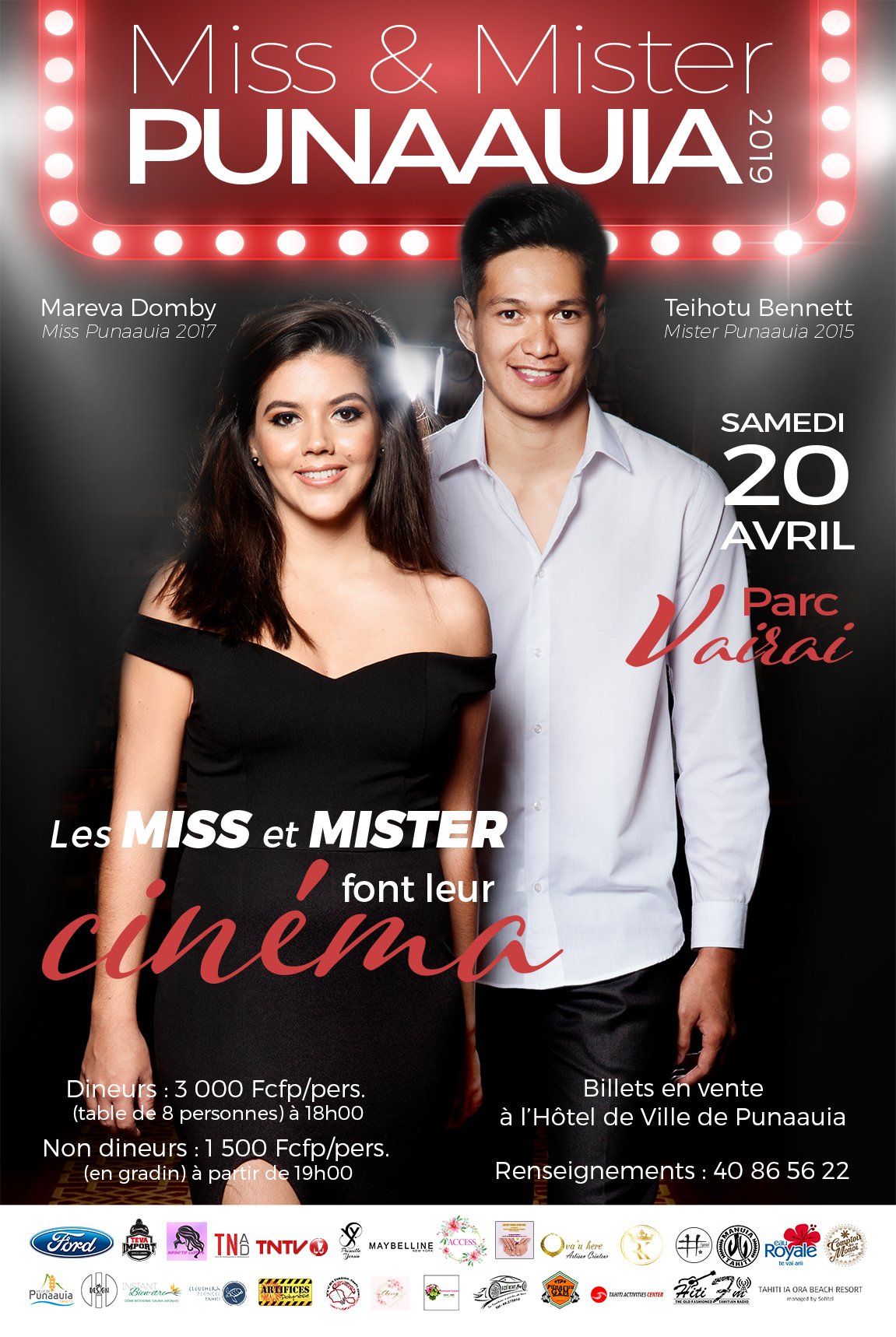 Les candidats de Miss et Mister Punaauia en stars de cinéma