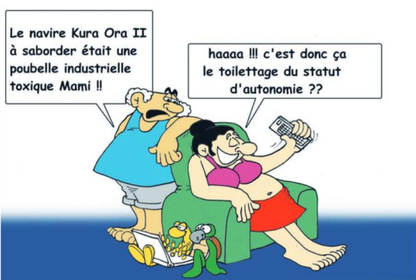 " Le sabordage du navire Kura Ora II " vu par Munoz