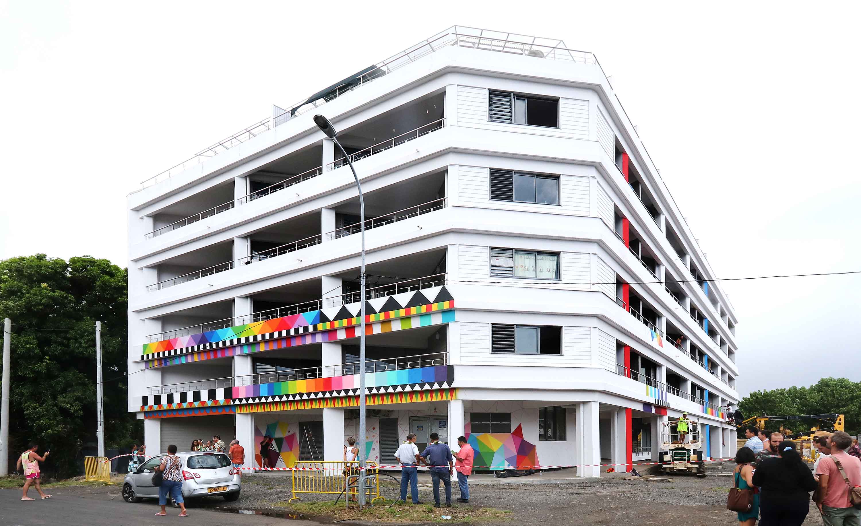 Une fresque à la résidence pour étudiants Paraita