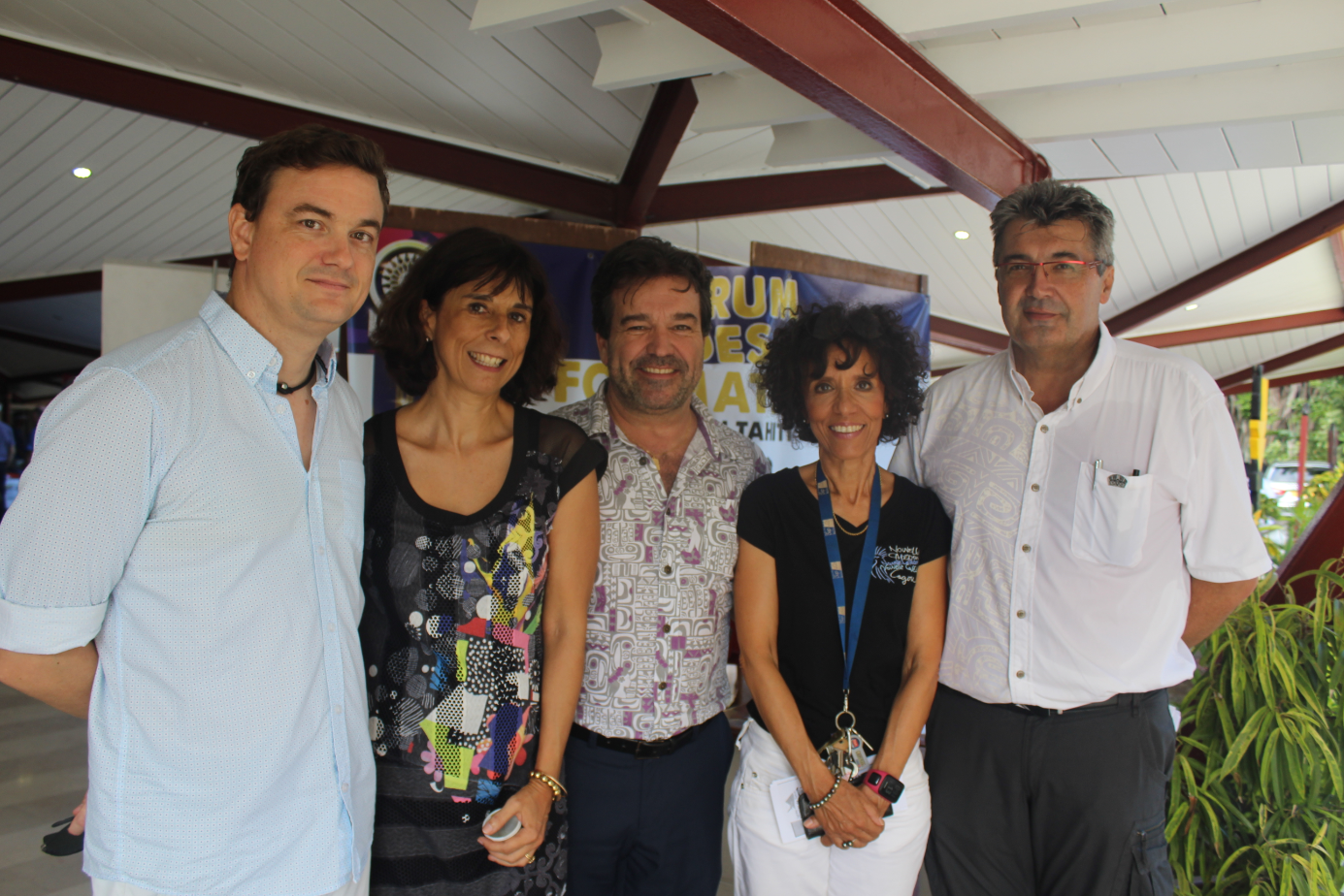 Romuald de Ville, principal adjoint de Tipaerui, Isabelle Dinand, principale de Tipaerui, Pascal Maillou, proviseur du lycée hôtelier de Tahiti, Dalila Messeghem, proviseur du lycée Gauguin et Jean-Michel Mahalin, proviseur du lycée professionnel de Faa’a.