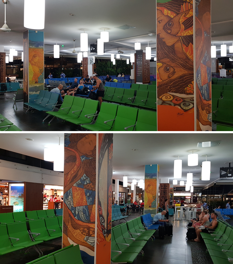 La salle d’embarquement de l’aéroport transformée en galerie d’art
