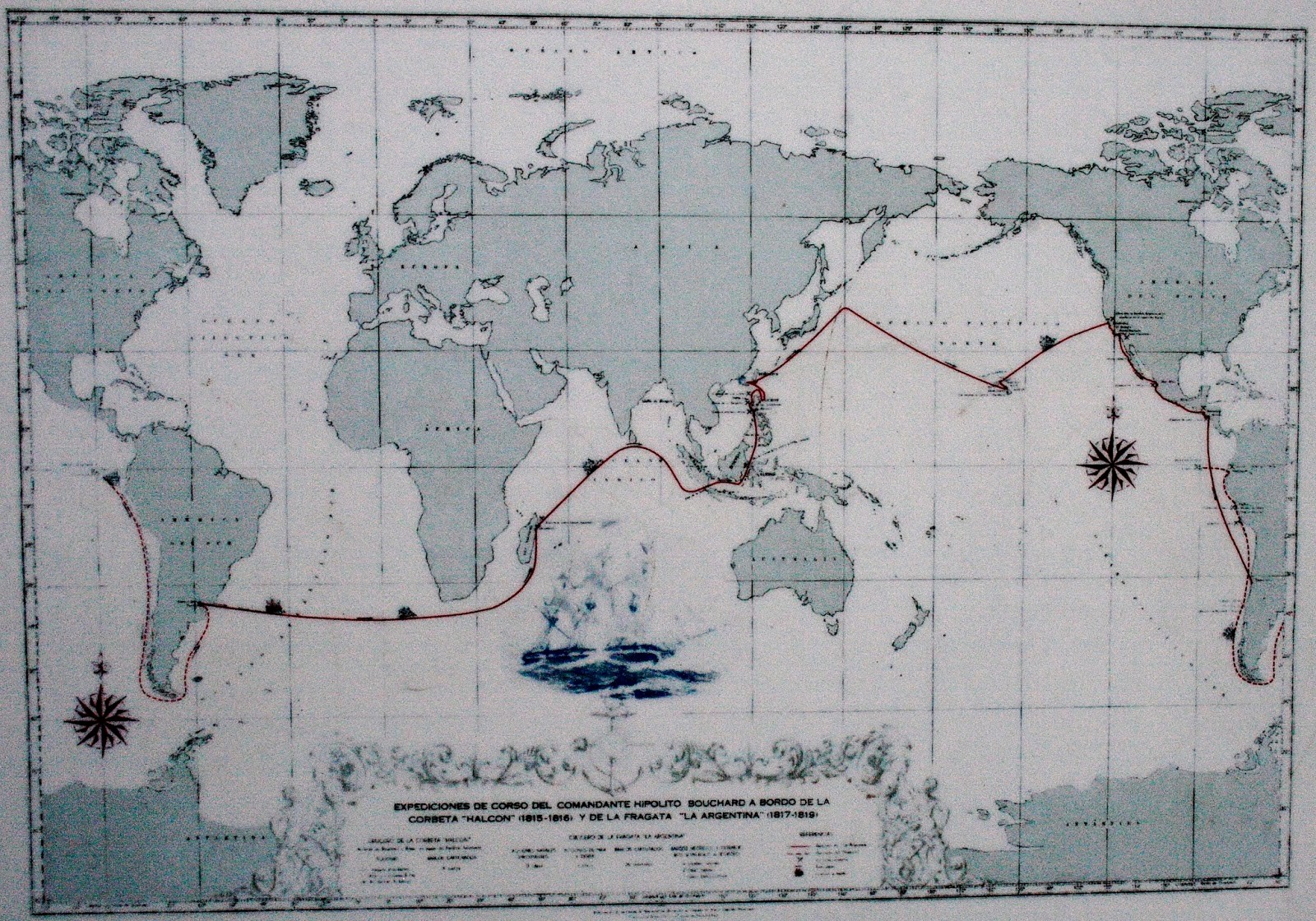 Le tour du monde de Bouchard, au cours duquel il se montra sanguinaire, notamment sur les côtes californiennes et en Méso-Amérique.