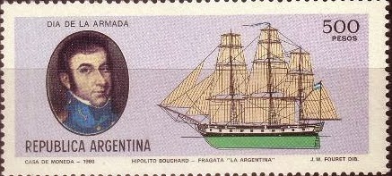 Preuve de son statut de héros national, la poste argentine a célébré Bouchard tout autant que son navire.