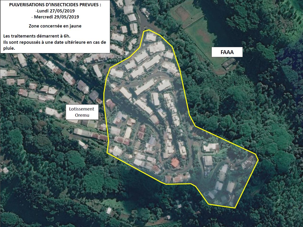 Dengue 2 : pulvérisations insecticides à Faa'a et Paea