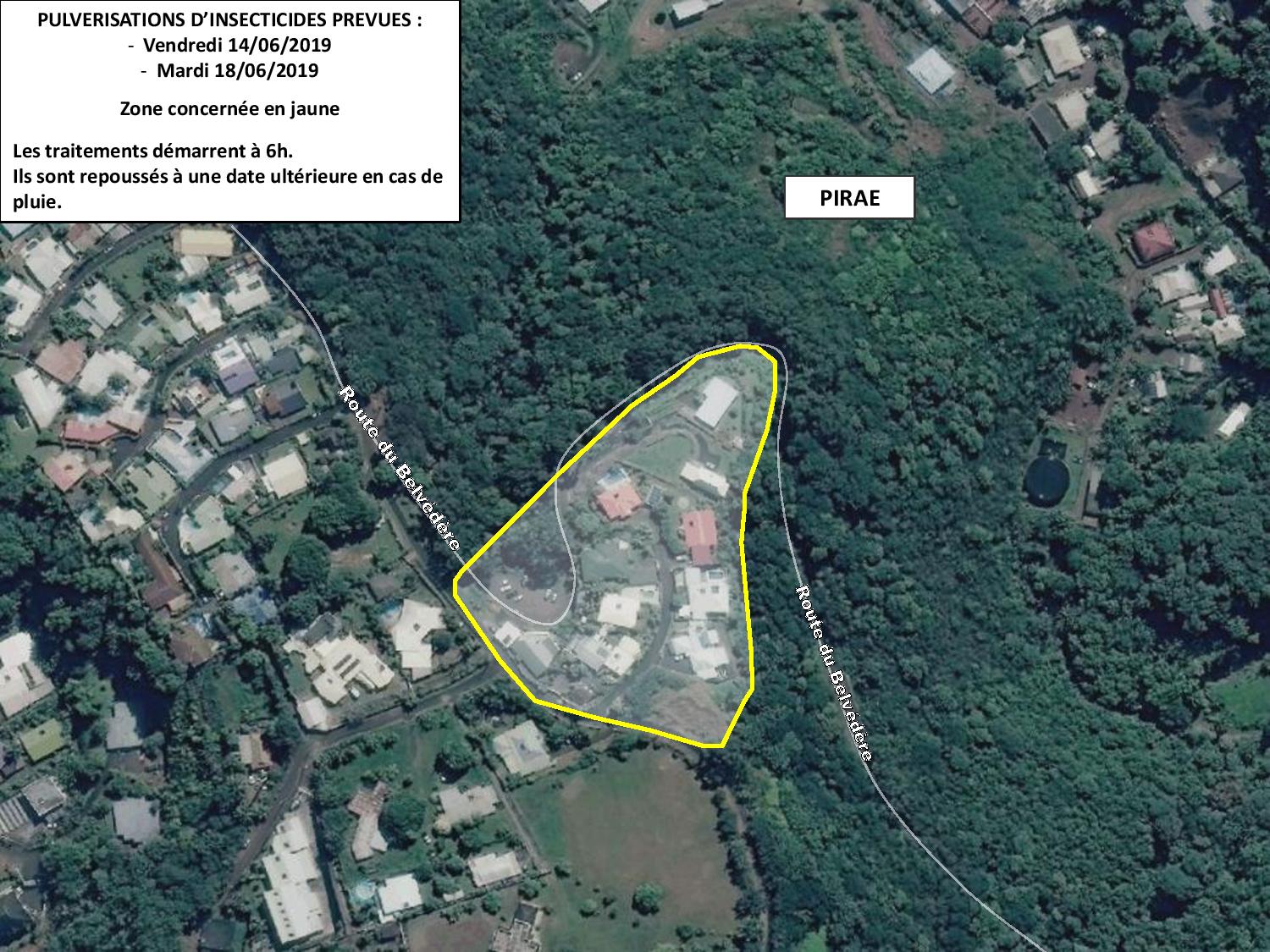 Dengue 2 : pulvérisations sur la route du Belvédère à Pirae