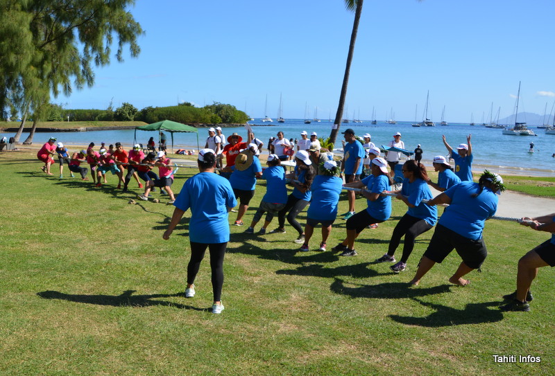 Le tir à la corde est sans doute l'activité où on entendait le plus de rires et de cris