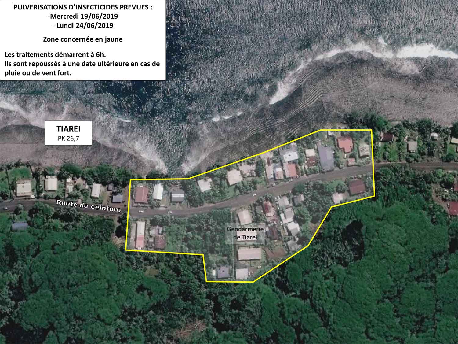 Des pulvérisations d'insecticide à Hitia'a o Te Ra 