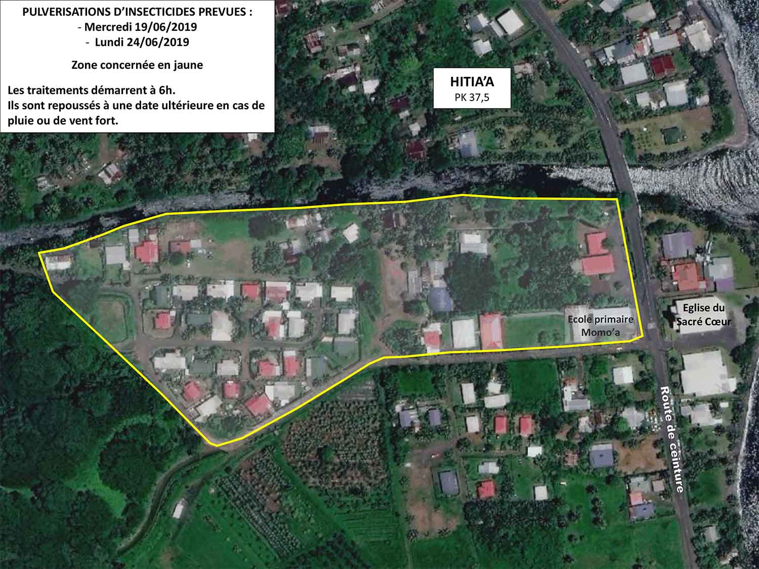 Des pulvérisations d'insecticide à Hitia'a o Te Ra 