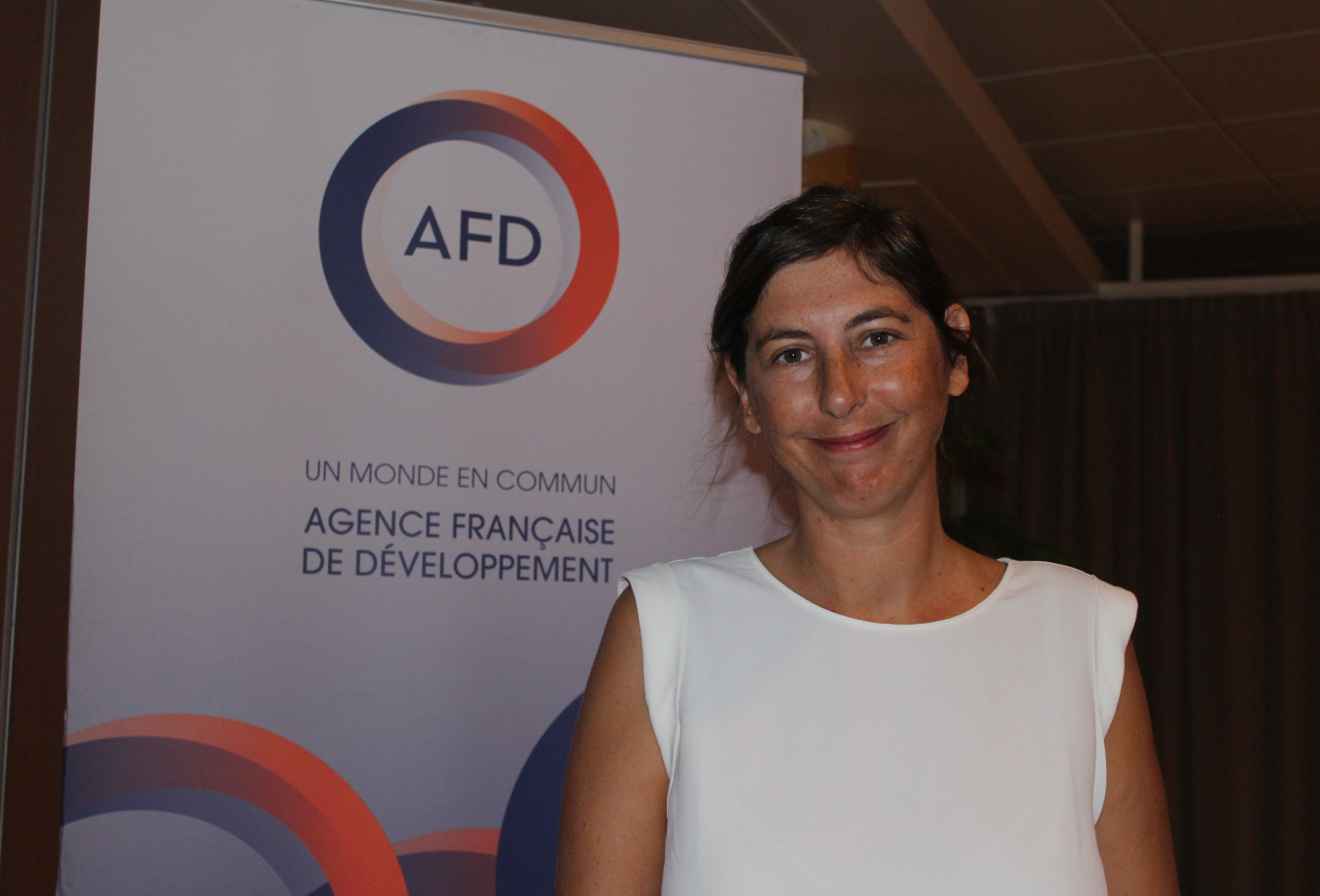 Pauline Baumgartner, directrice adjointe de l'Agence française de développement (AFD), lors de la présentation du bilan de la Sogefom.