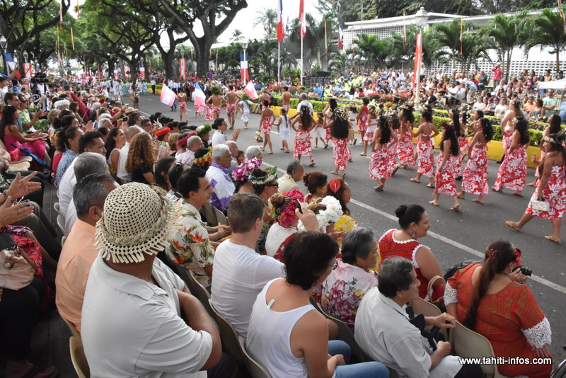 Le grand défilé populaire de la Fête de l'Autonomie s'est déroulé de 15 h à 17 h samedi avenue Pouvana'a a Oopa.