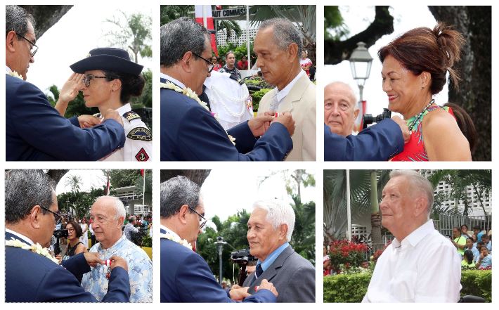 Six nouveaux Chevaliers dans l'Ordre de Tahiti Nui
