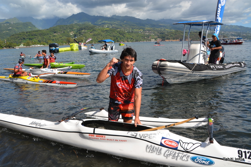 Victoire sur le fil de Brian Ah Min aux juniors du Te Aito Va'a