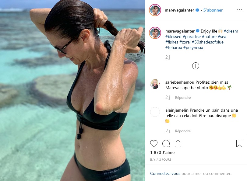 Mareva Galanter en vacances en Polynésie
