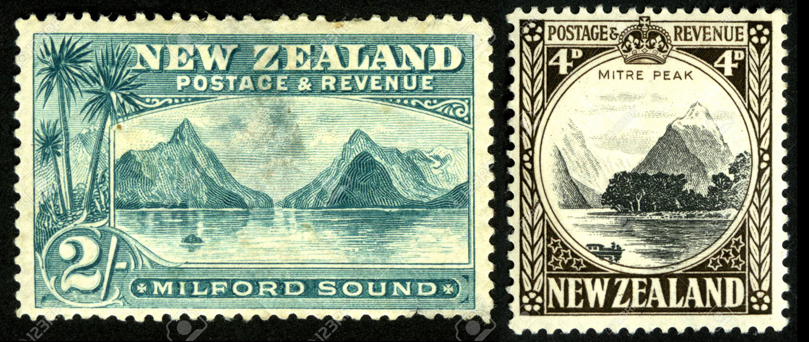 La Nouvelle-Zélande a rendu deux hommages philatéliques à ce site exceptionnel de sa côte sud-ouest.