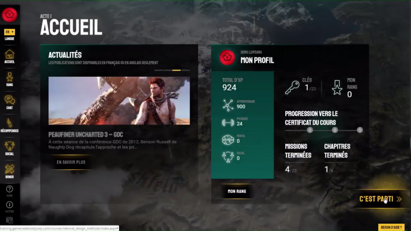 La formation L'Odyssée des créateurs de jeux est elle-même conçue comme un jeu vidéo. De quoi plaire à beaucoup de jeunes rêvant d'entrer dans ce monde.