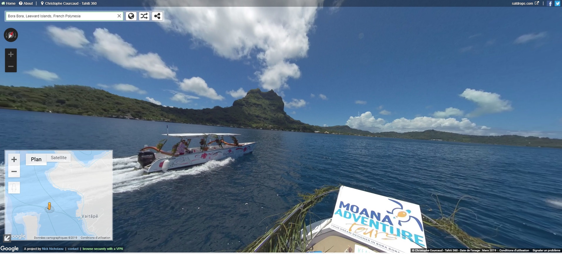 Il est désormais possible de se balader virtuellement sur le lagon de Bora Bora.