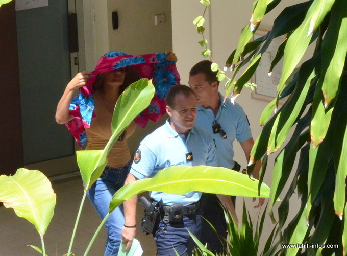 Sabine Boiron lors de sa première présentation devant le juge d'instruction en 2012.