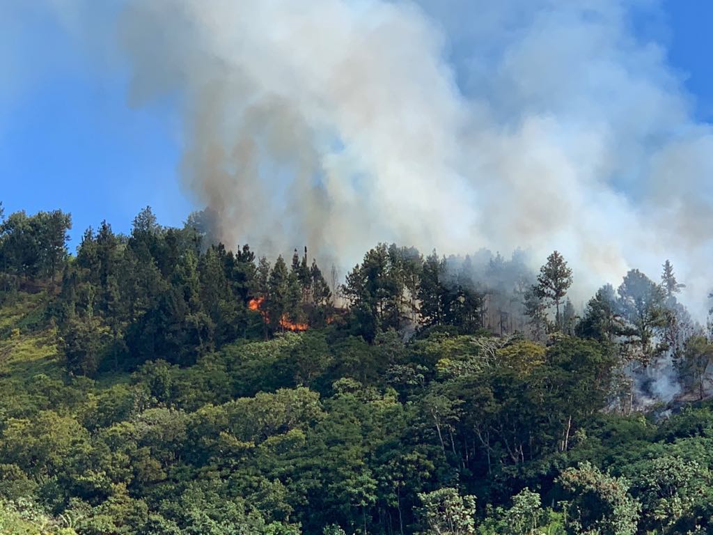 Impressionnant incendie entre Puurai et Pamatai
