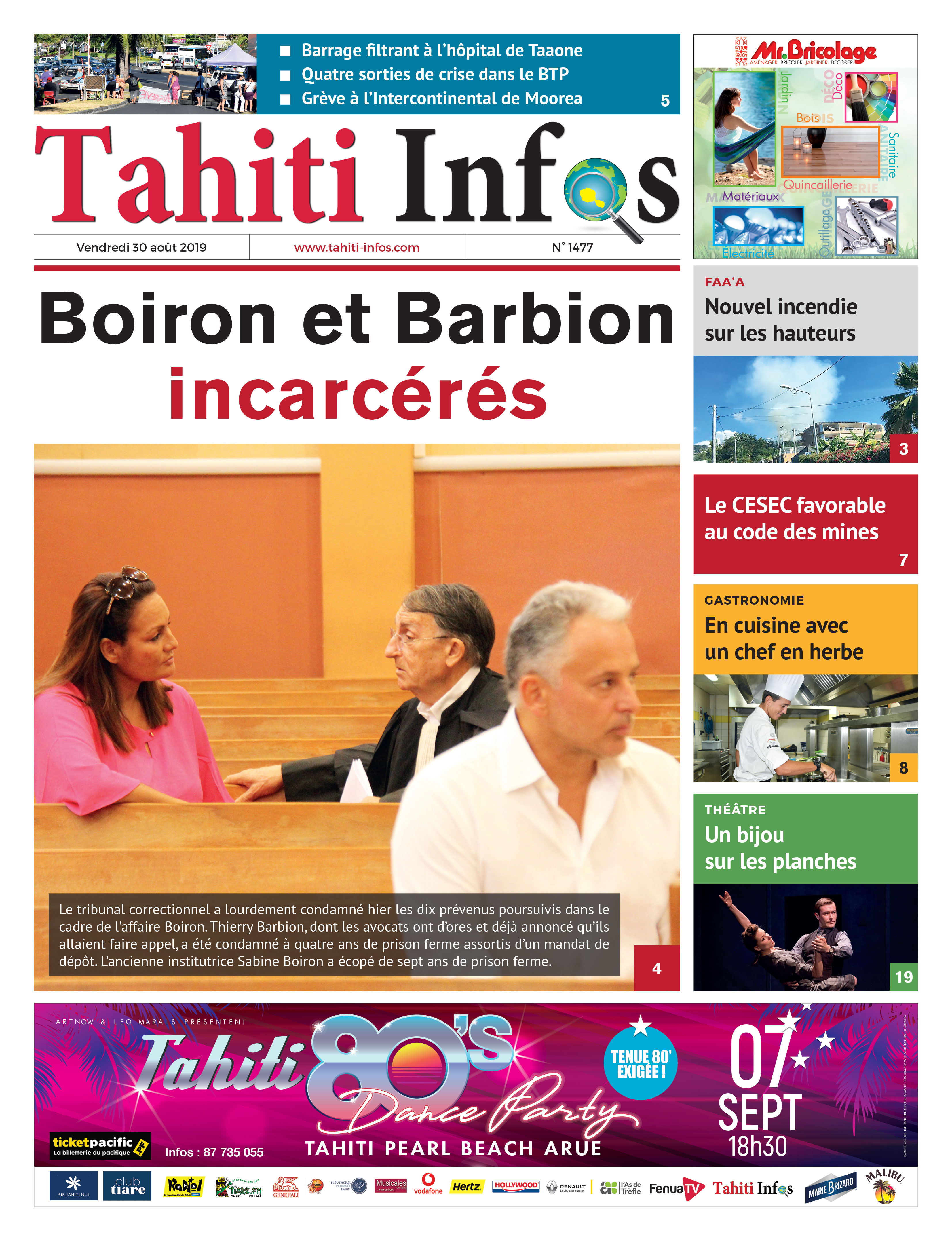 Cliquez sur la Une pour lire le journal