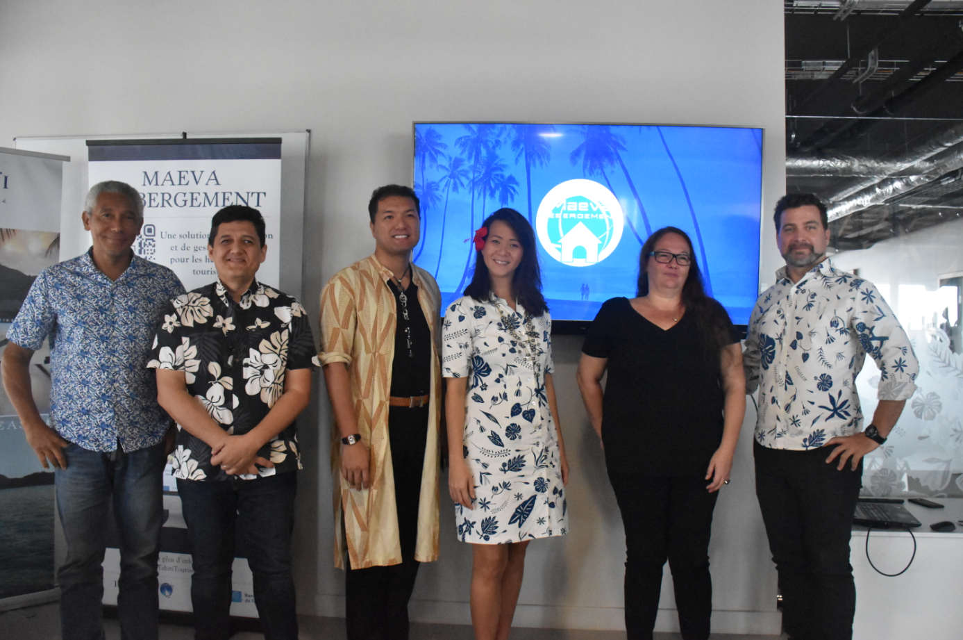 L'équipe de Tahiti Tourisme et ses partenaires pour le projet Maeva Hébergement.