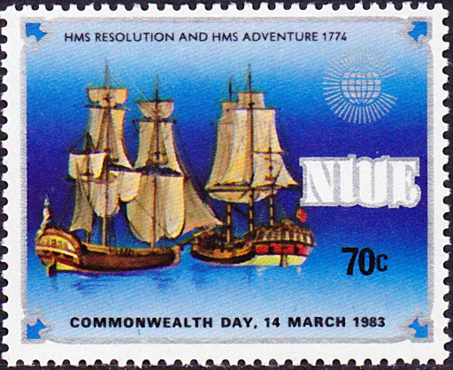 Un timbre de Niue rend hommage à ce second voyage de Cook.