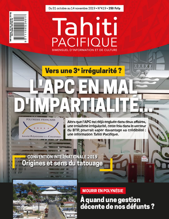 À la Une de Tahiti Pacifique jeudi 31 octobre