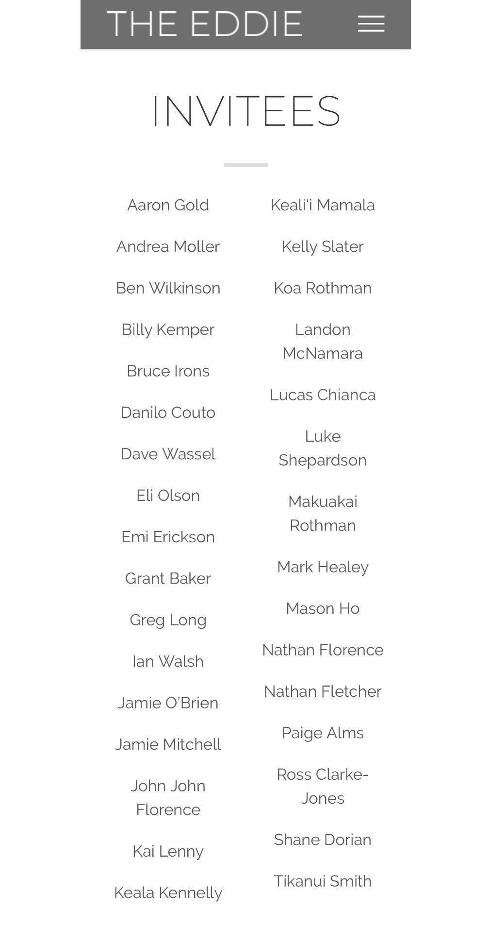 Tikanui Smith invité à l’Eddie Aikau