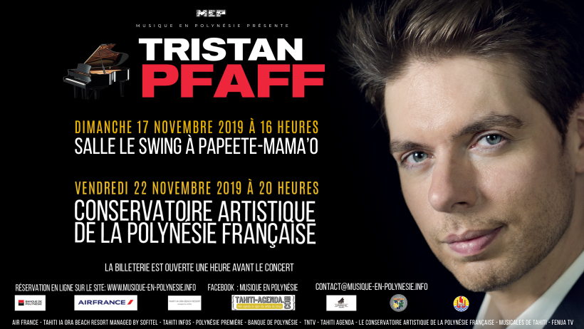 Tristan Pfaff, pianiste renommé, vient pour 2 concerts à Tahiti