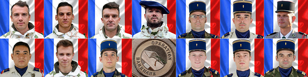 Du haut gauche au bas droite : Capitaine Romain Chomel de Jarnieu, Maréchal des logis Valentin Duval, Maréchal des logis Alexandre Protin, Sergent-chef Jeremy Leusie, adjudant-chef Julien Carrette, Capitaine Nicolas Megard, Sergent-Chef Andrei Jouk, Brigadier-chef Romain Salles de Saint-Paul, Maréchal des logis Antoine Serre, Lieutenant Alex Morisse, Lieutenant Pierre Bockel, Capitaine Clement Frison-Roche, Capitaine Benjamin Gireud