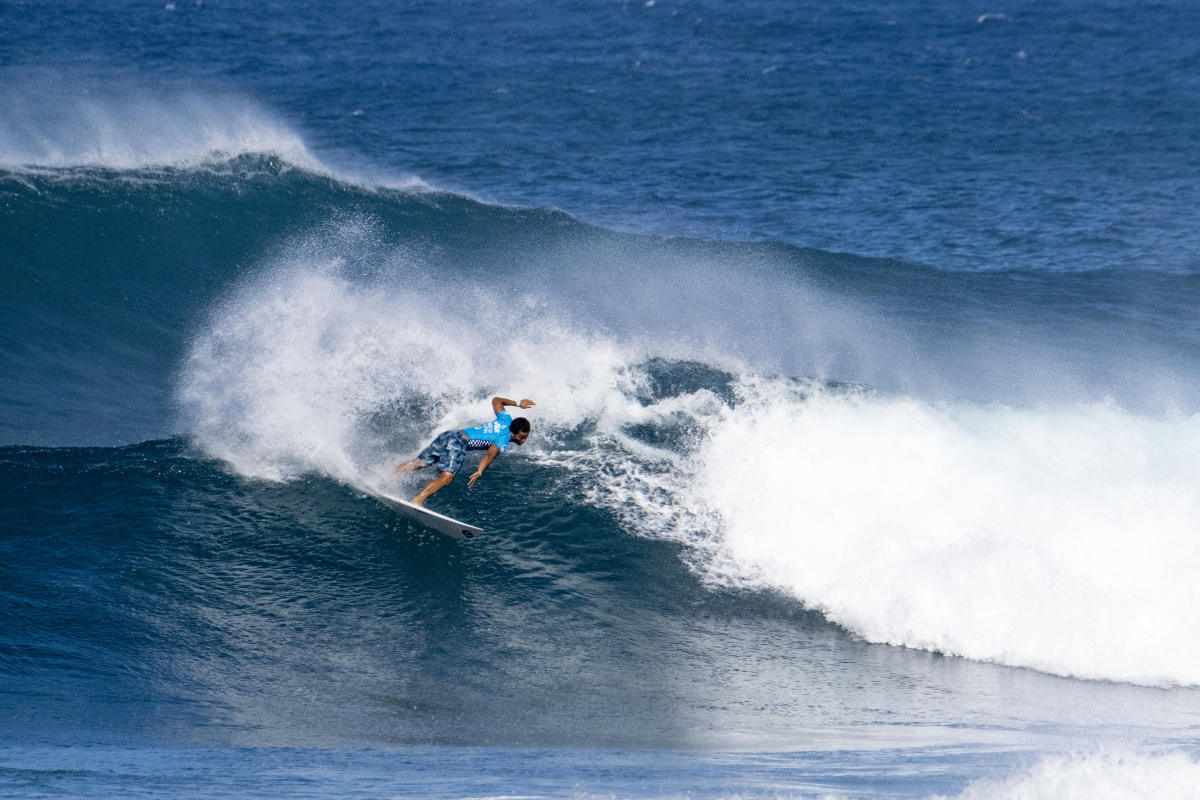 Belle performance pour Braye ce lundi puisqu'il a remporté sa série du round 1 © WSL Keoki Seguibo