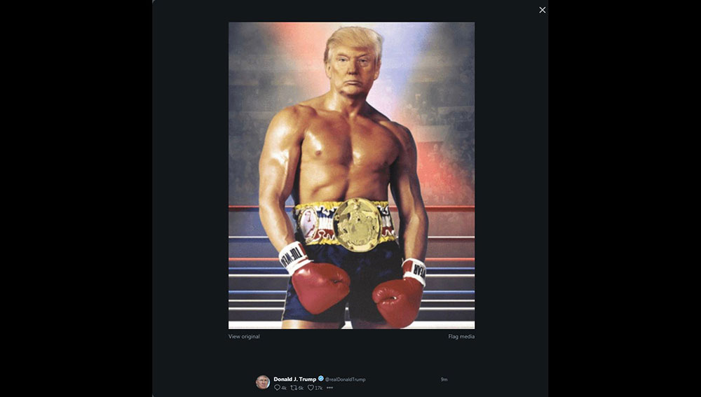 Trump se présente en Rocky, torse nu, sur Twitter