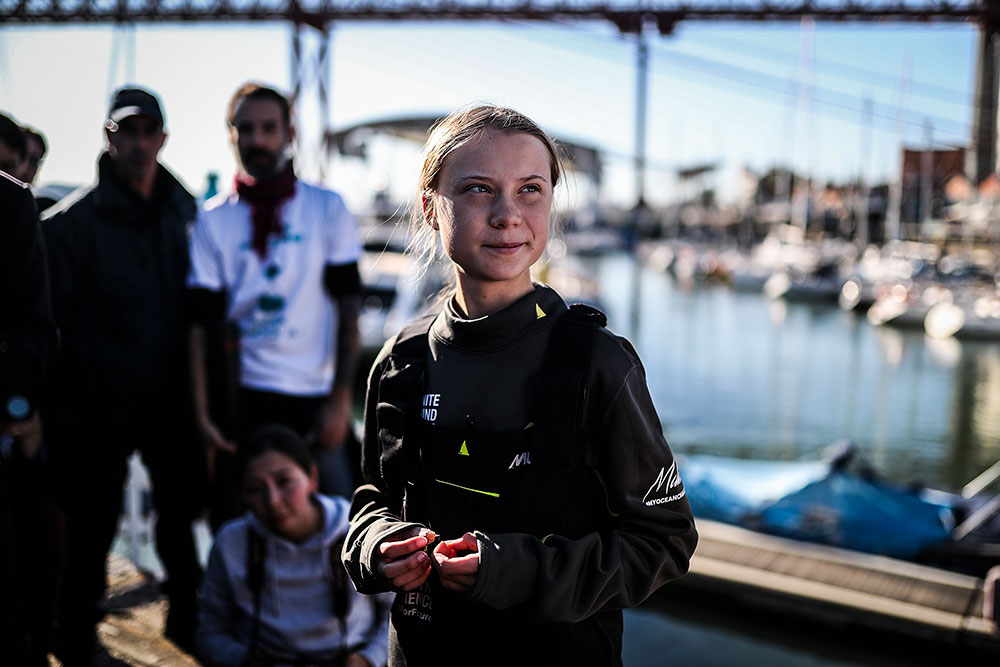 Greta Thunberg accoste à Lisbonne pour assister à la COP25