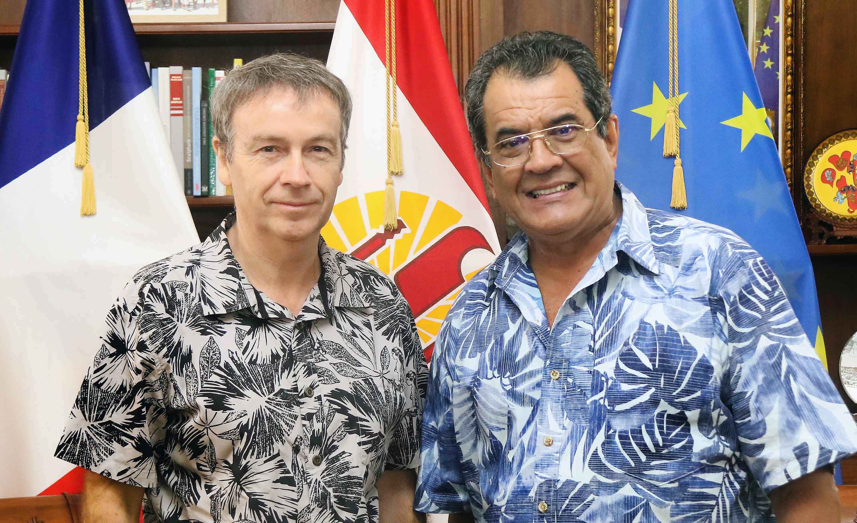 Édouard Fritch a reçu, vendredi, Jean-François Tanneau, directeur régional des Douanes.