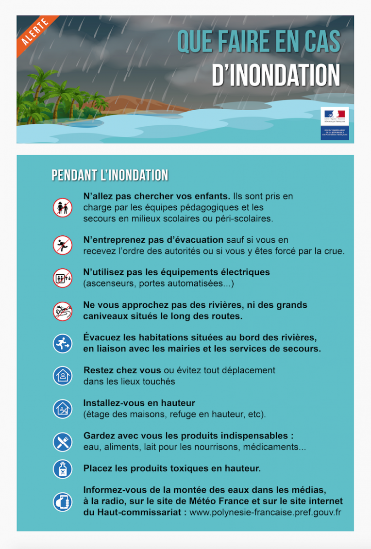 De fortes pluies attendues en Polynésie