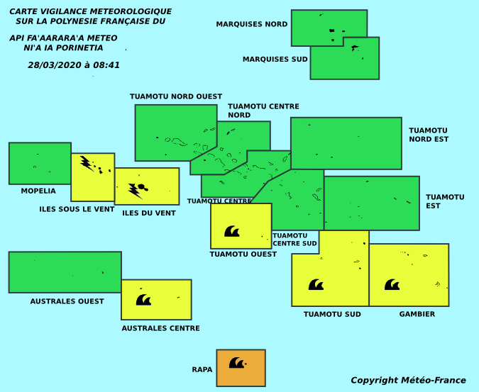 Vigilance orange à Rapa pour forte houle