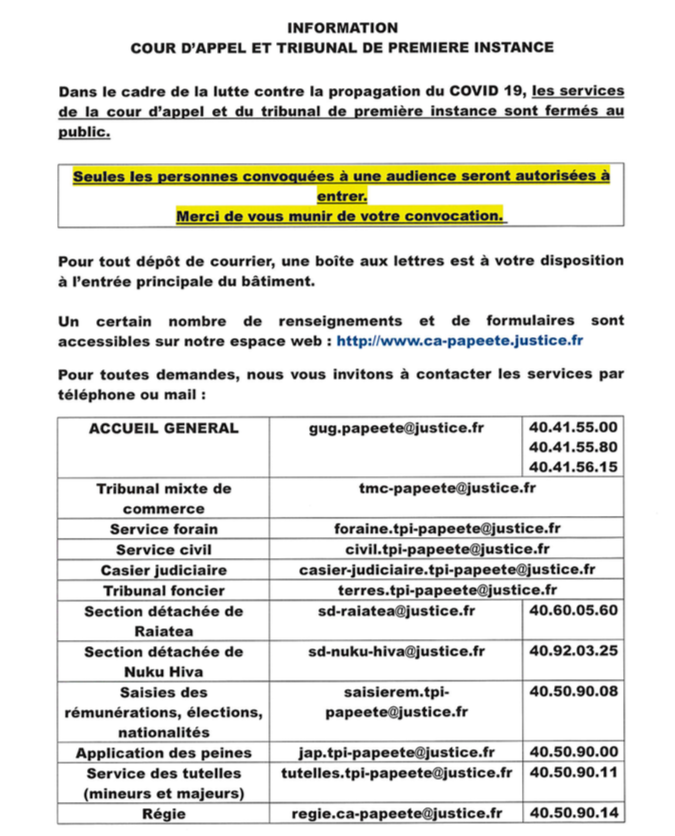​Réouverture progressive des sites judiciaires