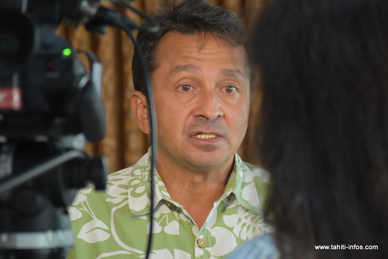 Le sénateur Nuihau Laurey, jeudi matin à Tarahoi.