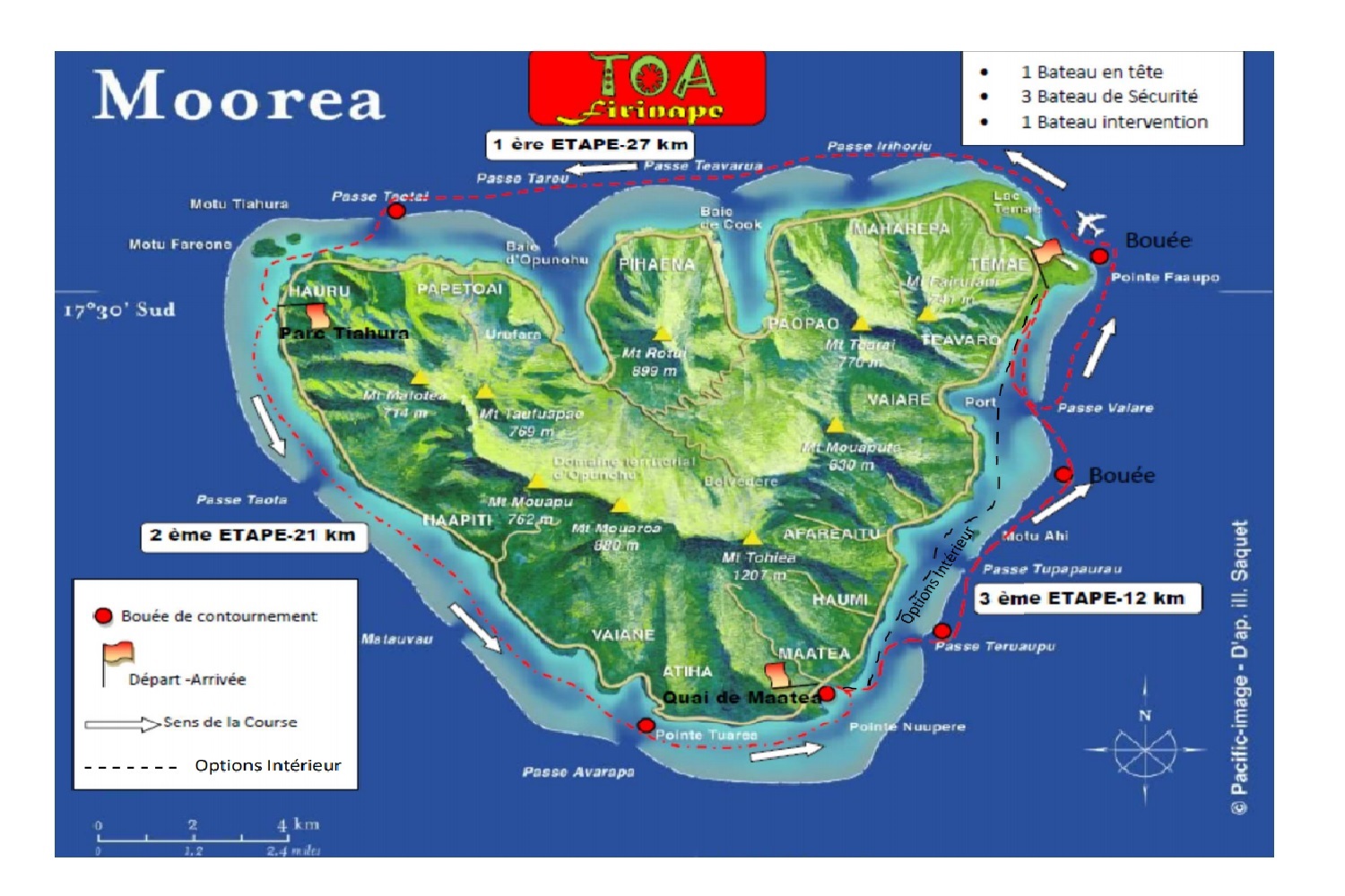 Les ‘aito parcourront une distance totale de 60 km sur les trois étapes de la Toa Firinape.
