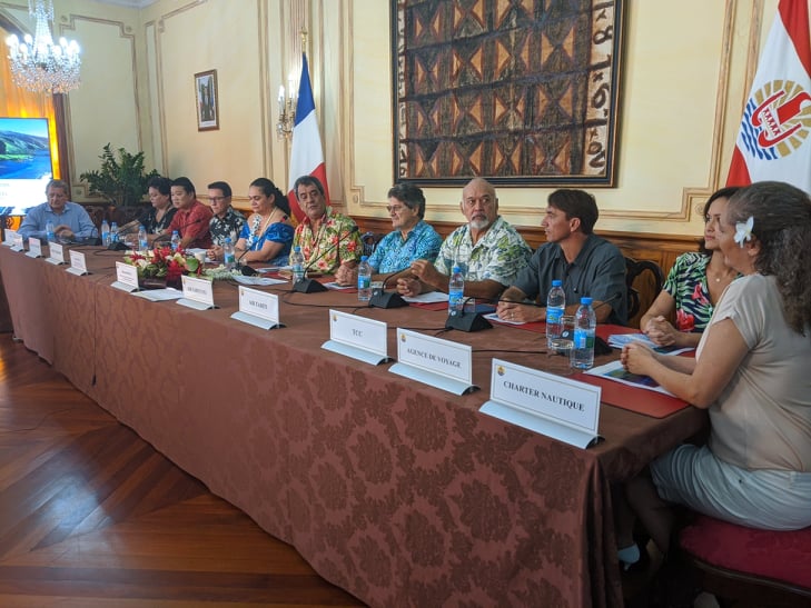 Les principaux acteurs du tourisme polynésien étaient réunis vendredi matin à la Présidence.