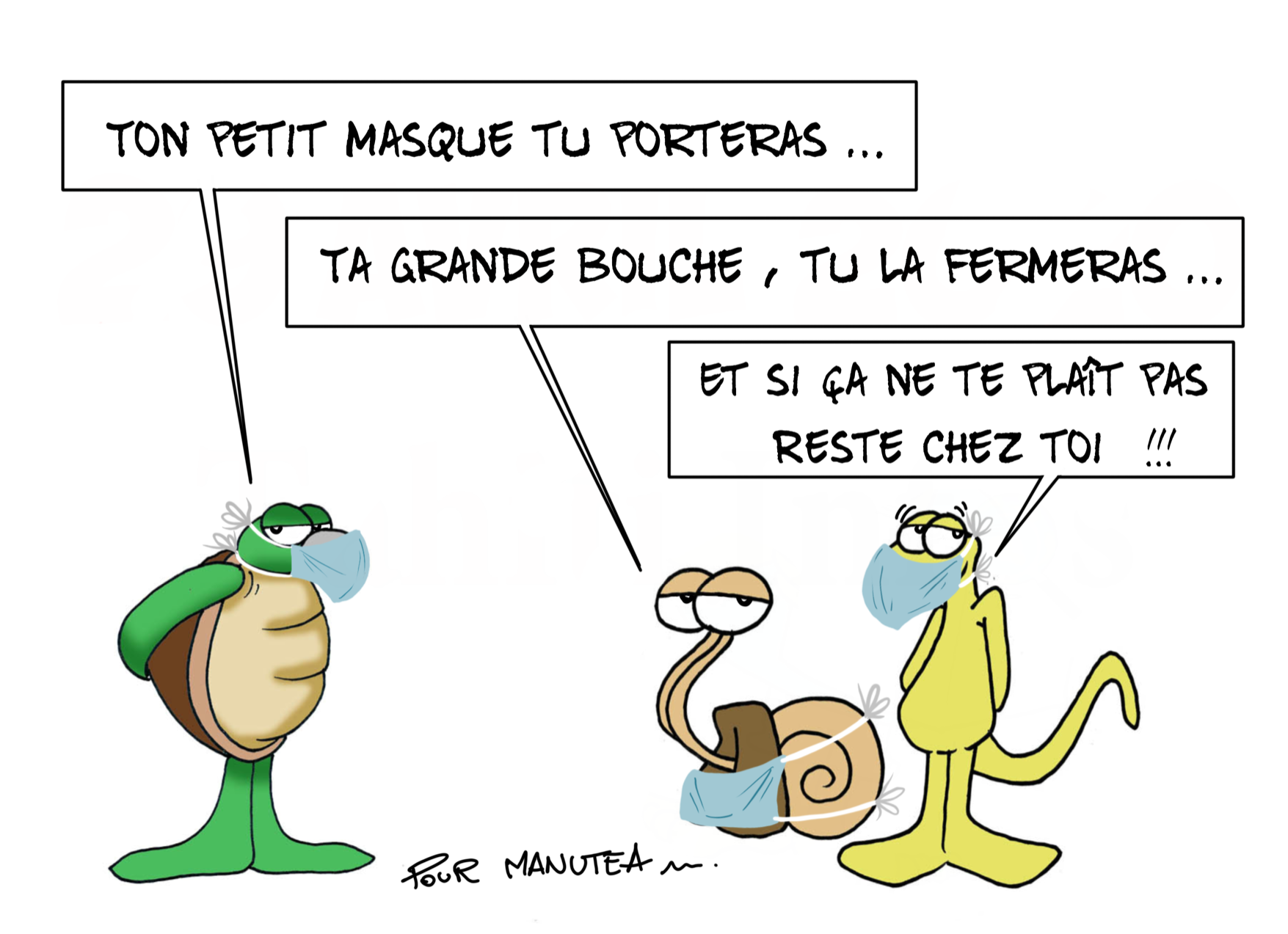 "Masque obligatoire", par Munoz